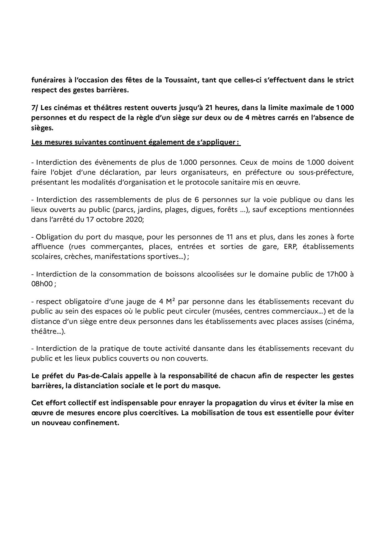2020 10 24 Covid19 Nouvelles mesures de lutte contre la propagation du virus page 003
