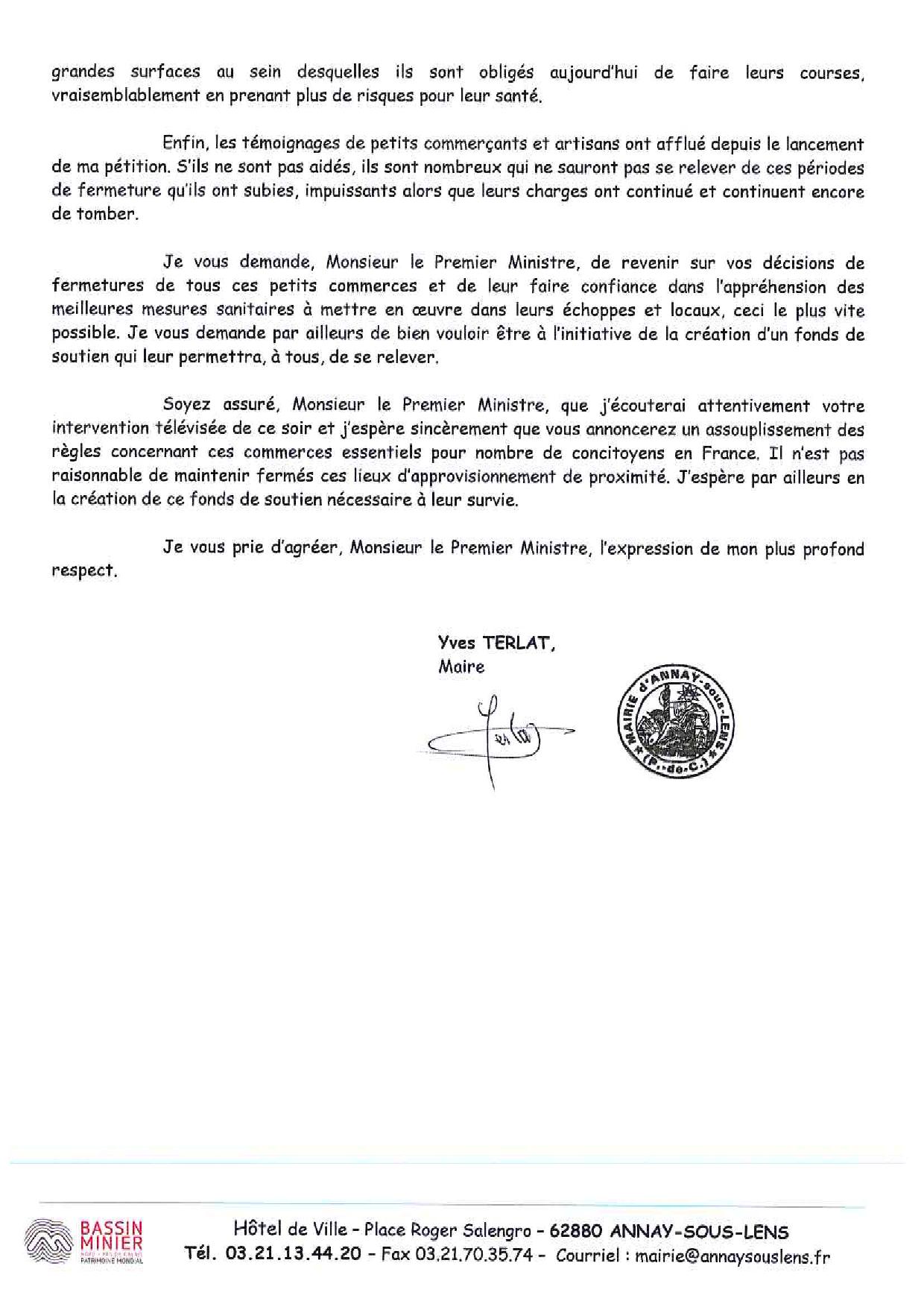 Lettre ouverte de M. Yves Terlat page 002